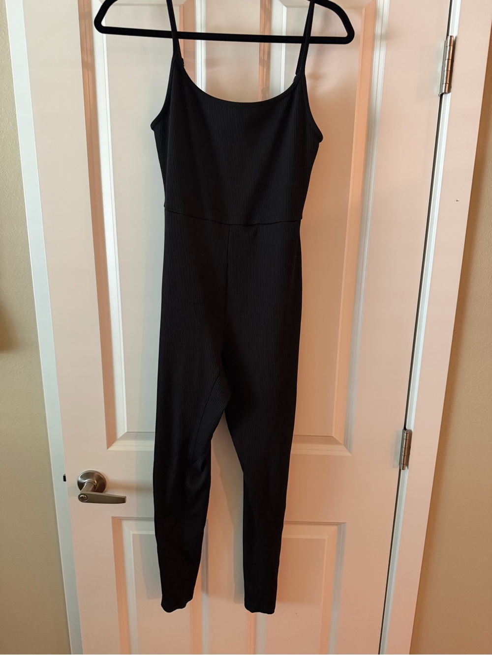 wild fable Black Ribbed Spaghetti Strap Jumpsuit